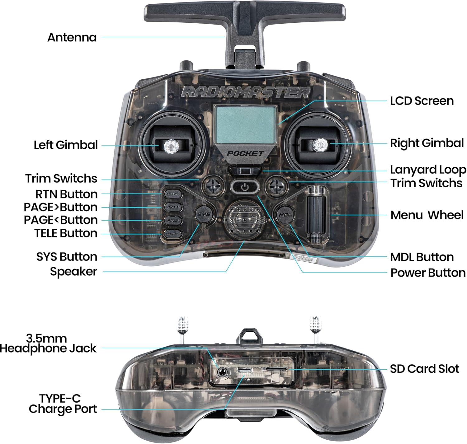 RadioMaster POCKET P16 2.4G Co - Drone Control Stick avaliação e preço